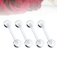 thumbnail image 3 of TUIBELYN 12pcs Clear Tongue Rings Retainer Bar Barbell Acrylic UV Piercing Body Jewelry, 3 of 6