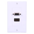 thumbnail image 3 of Extensor de salida HDMIVGA, 1 puerto HDMI hembra, puerto HDMIVGA, placa de pared, placa de pared HDMI chapada en oro, la mejor en su clase, 3 of 7