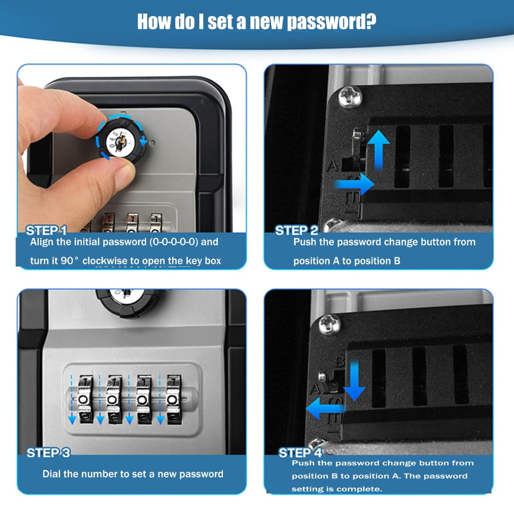 Heavy Duty Combination Key Lock Box for Secure Storage Outdoor Keysafe Surfing