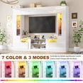 thumbnail image 4 of ANPOO 107" Large Wall Unit Entertainment Center with Bookshelves & LED Lights and Storage Shelves, Modern High Glossy TV Stand Media Console Table with Bridge Cabinet for Living Room & Home Theater, 4 of 9