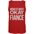 thumbnail image 1 of World's Most Okay FiancÃ© Red Mens Tank Top, 1 of 1