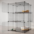 thumbnail image 7 of 3-Tier  Cage Indoor Enclosure  Playpen Detachable Metal Wire Kennel Large Exercise Place for 1-2 Cats Black, 7 of 7