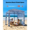 thumbnail image 2 of KFFKFF Beach Cabana, 6 x 6 ft Beach Canopy with Side Wall, UPF 50+ Protection Easy Setup Cabana Tent with Sand Pockets, 2 of 9