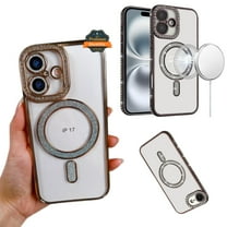 For Apple iPhone 17 Pro Max Glitter Bling Diamond Phone Case with Magnetic Back Slim Edge Protective Cover [Gold]