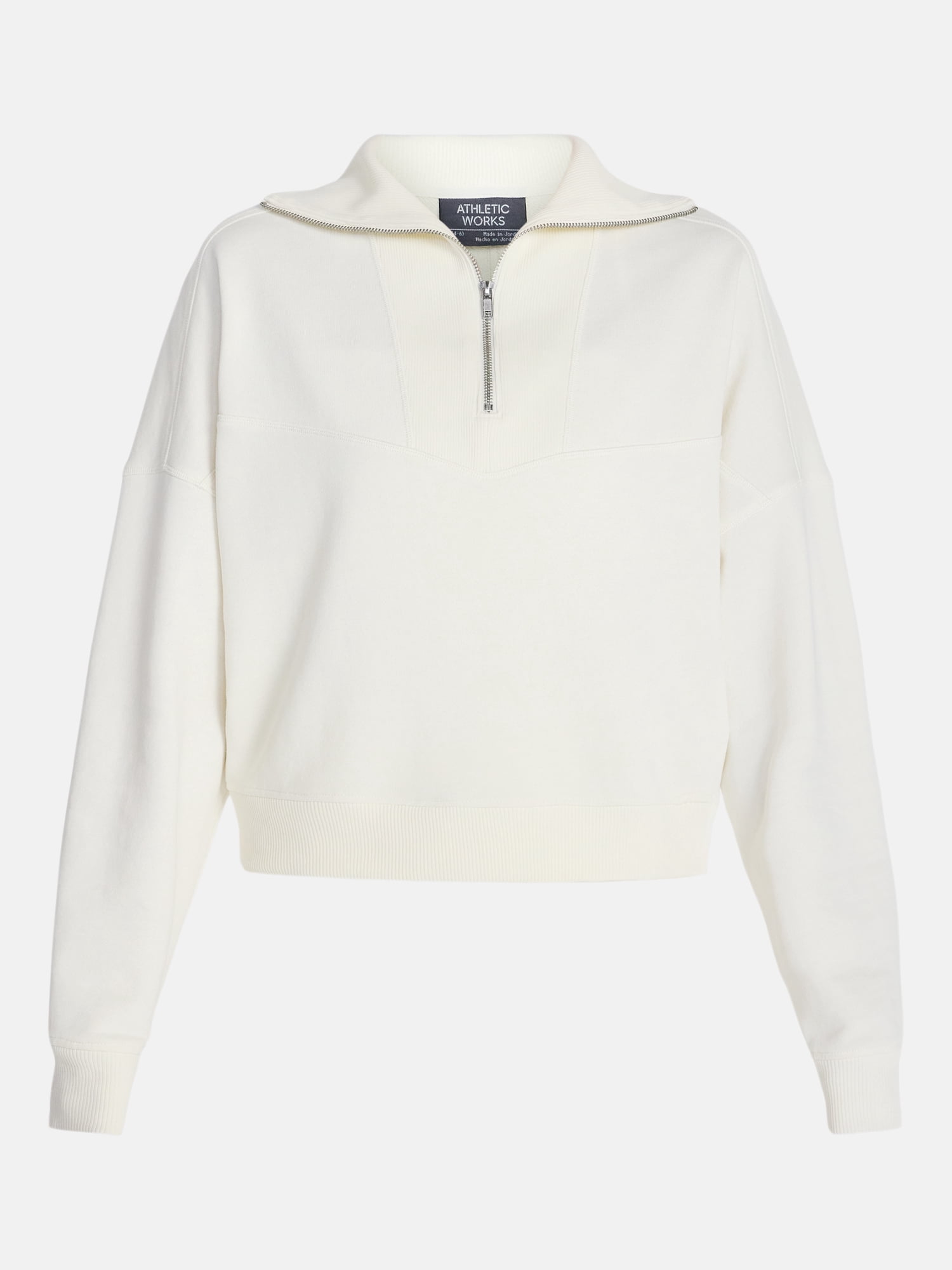 Athletic Works Women's and Women's Plus Quarter-Zip Sweatshirt, Midweight, Size XS-4X