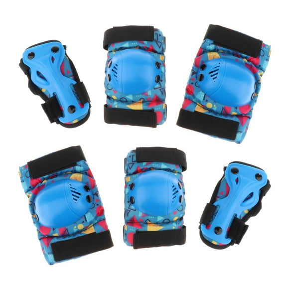 harayaa Skateboard Skating Knee Elbow Wrist Pad Protective Gear Guards Blue S
