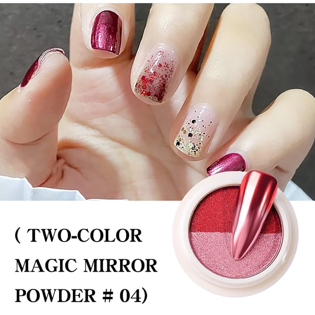 Iumwxz Manicure Solid Mirror Powder Two-color Shot Powder Titanium Powder