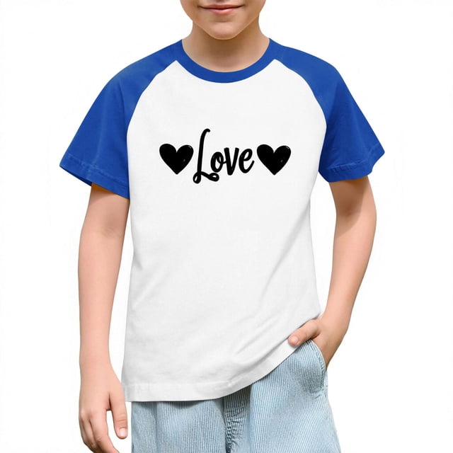Blusas y camisas de manga corta con cuello redondo para niños y niñas, blusa de manga corta con estampado de cuello redondo