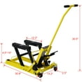 thumbnail image 3 of DUOSONG Hydraulic Motorcycle Lift Jack, 1500 Lbs Capacity Atv Scissor Lift Jack, Portable Motorcycle Lift Table With 4 Wheels, Hydraulic Foot-Operated Hoist Stand With Tie Down Yellow Yellow Steel, 3 of 3