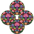 thumbnail image 2 of Mexican Floral Round Placemats Washable Placemats Non-Slip Heat-Resistant Table Place Mats for Dining Kitchen Holiday Party Table 15.4"-4PCS Home Decor, 2 of 7