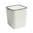thumbnail image 2 of Mini bote de basura con tapa a presión | Paquete de 1 bote de basura pequeño para escritorio | Papelera compacta de plástico blanco para casa, oficina y escuela | Contenedor de basura ligero y, 2 of 7
