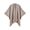 thumbnail image 2 of Women's Shawl Wrap Poncho Ruana Cape Cardigan Sweater Open Front for Travel Flight Cruise Coffee One Size, 2 of 3