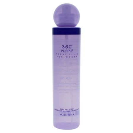 Perry Ellis 360 Purple Body Mist Spray, Floral Scented Perfume Only For Women, 8.0 oz.