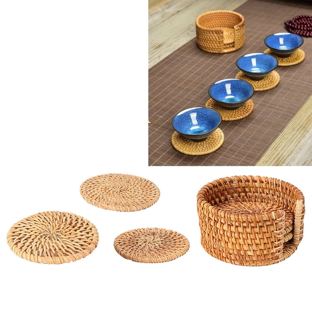 Posavasos de Ratán Jadeshay 6 Posavasos hechos A mano antideslizante