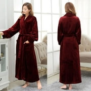 AMITOFO Plush Robes for Women Soft Warm Fleece Bathrobe Ladies Long Comfy Spa Bath Robe Housecoat
