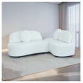 thumbnail image 5 of Beige Teddy Sofa, Left Chaise, Modern Living Room Couch, Soft Plush Fabric, Comfortable Home Theater Seating, Apartment Furniture, 88.58'' Wide, S02100134/S02100135, 5 of 7