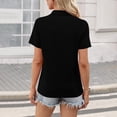 thumbnail image 3 of Lumtrix Women'S Short Sleeve V Neck Polo Shirts Summer Collared Tops Casual Loose Tees Business Blouses Black 3XL, 3 of 4
