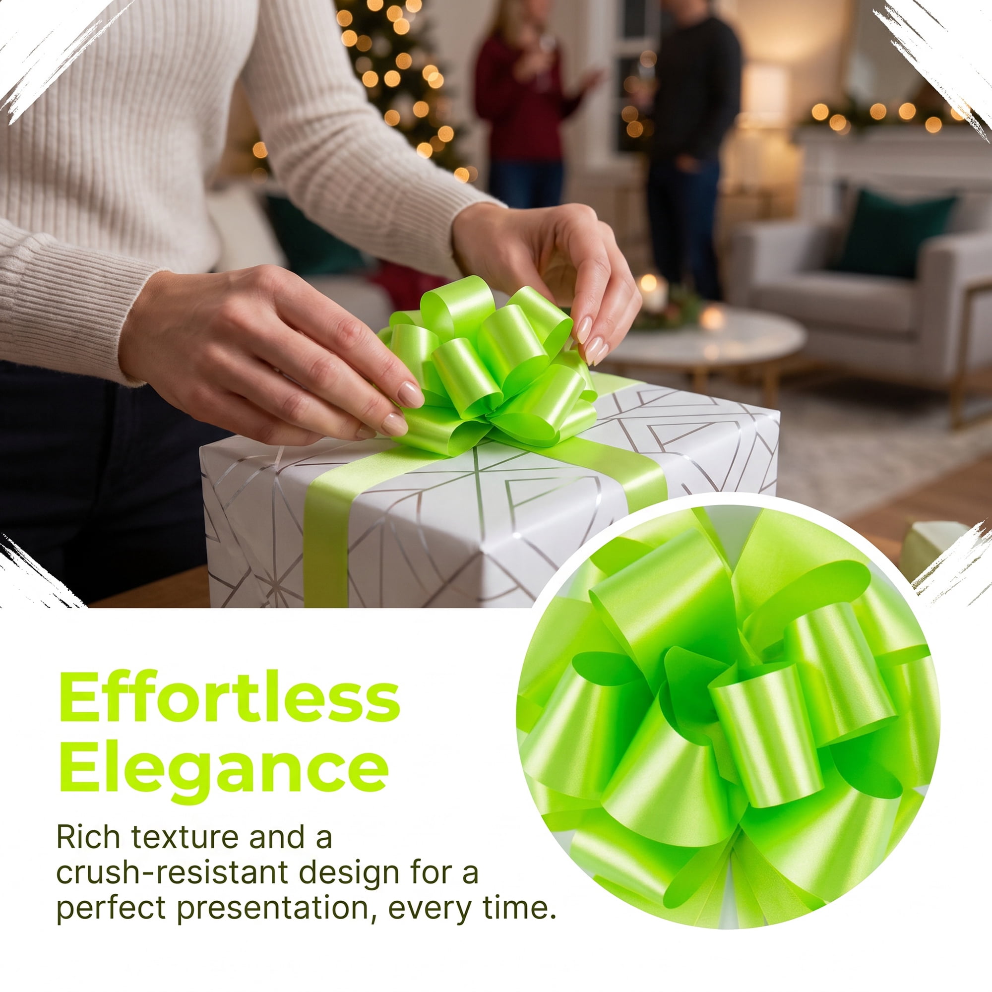 Unique Bargains Crush-Resistant Metallic Bows for Gift Wrapping and Decoration Light Green