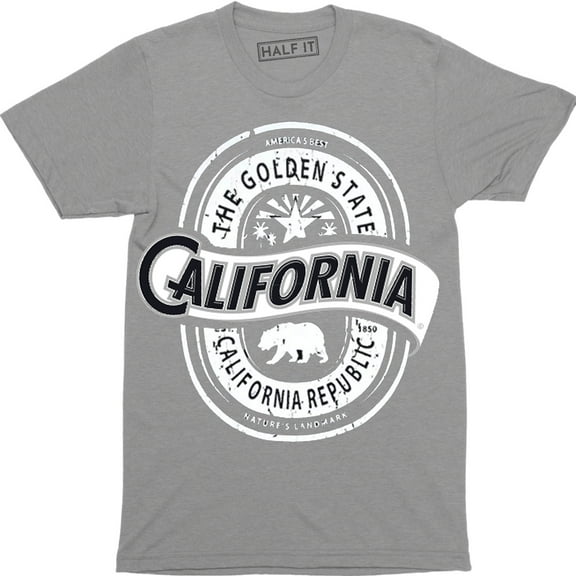 The Golden City California Republic Walking Grizzly Bear Men's Gift T-Shirt
