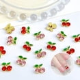 thumbnail image 4 of Colgantes de uñas COOSLIM con diamantes de imitación de cerezo rojo y rosa para decoración de uñas, 4 of 7