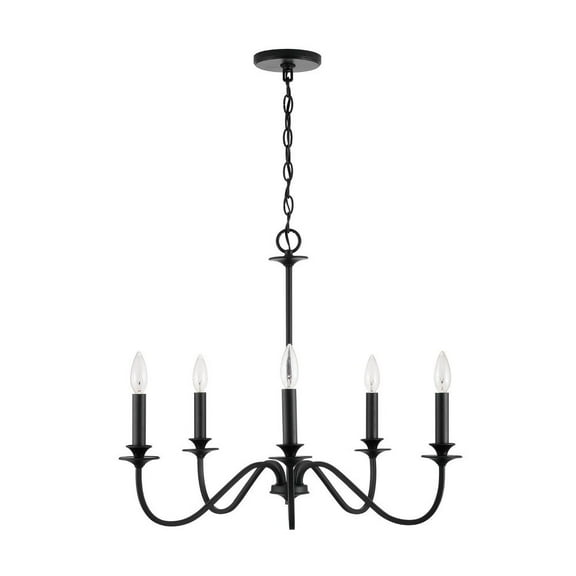 9F375A-Austin Allen-5 Light Chandelier-Matte Black Finish