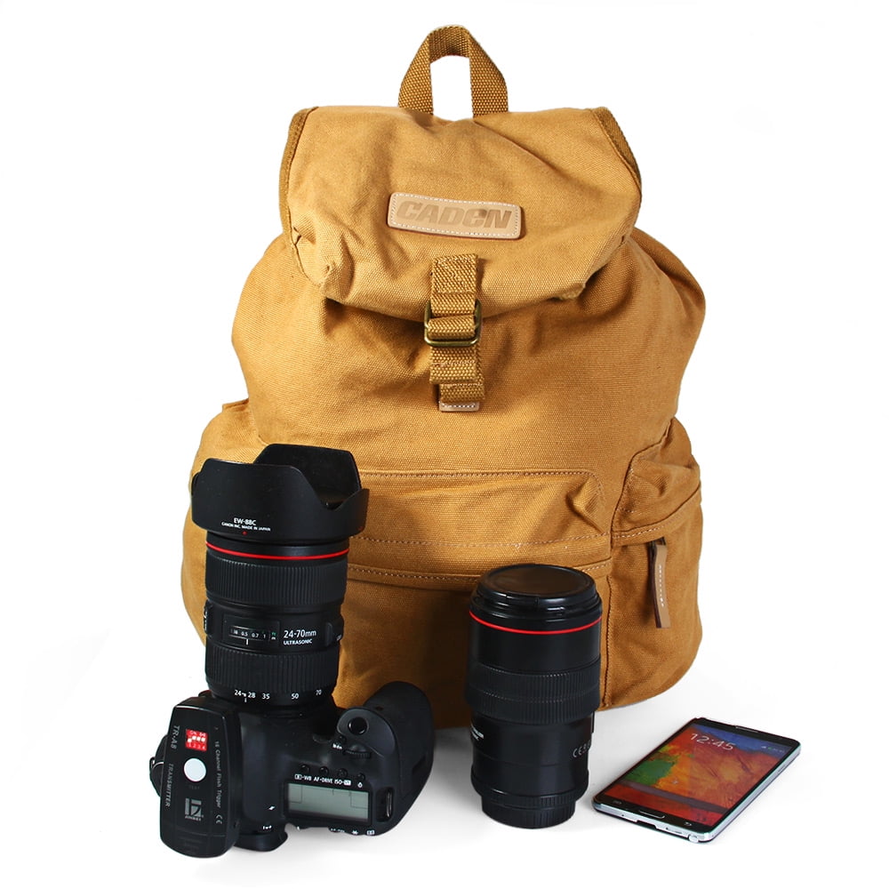 Caden Digital Camera Bag School Backpack Stylish Canvas DSLR Camera Backpack Waterproof
