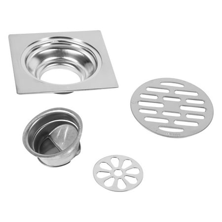 

Buyweek Thick Stainless Steel Square Antiodor Bathroom Floor Drain Cover Waste Gate Shower Drainer (Type 2)