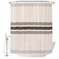 thumbnail image 2 of Rustic Farmhouse Shower Curtains for Bathroom, Vintage Minimalist Leaves Stripes Beige Waterproof Fabric Shower Curtain, Decorative Bathroom Curtain for Bathtub, 72"x72", No Hooks Included, 2 of 9