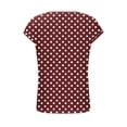 thumbnail image 3 of yillto Womens Short Sleeve Tops Summer Printed Crewneck Buttons Pullover Shirts Casual Dressy Tunic Blouses, 3 of 7