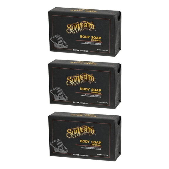 Suavecito Body & Hand Soap Bars Moisturizing With Masculine Original Fragrance 6 oz 3 Pack