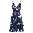 thumbnail image 1 of Drppepioner Robe Décontractée pour Femmes à Col en V d'Été, Dos Nu, Imprimée, Robe Maxi pour la Plage, 1 of 3