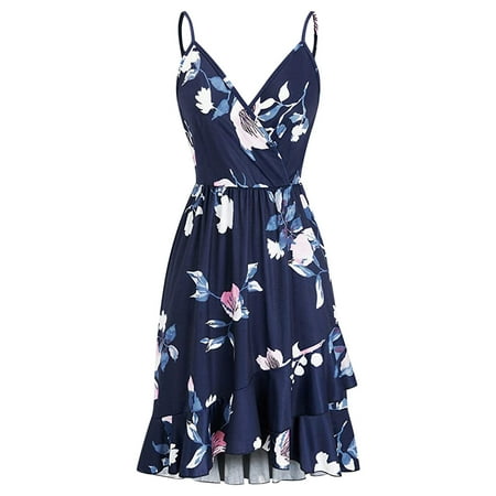 

cllios Women Casual Print V-Neck Sleeveless Sling Dresses for women 2023