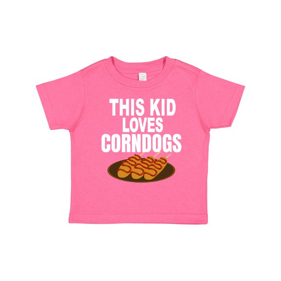 Inktastic This Kid Loves Corndogs Boys or Girls Toddler T-Shirt