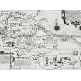 thumbnail image 2 of Bry, de Theodor 18x14 Black Ornate Wood Framed with Double Matting Museum Art Print Titled - America map from Grand voyages 1596, 2 of 4