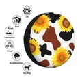 thumbnail image 5 of Easygdp Sunflower Cow Automobile Tire Dust Cover, 14-17in Spare Tire Cover Universal Fit for Trailer, Car, Truck, SUV, Jeep - 16 inch, 5 of 9