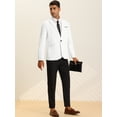 thumbnail image 4 of INSPIRE CHIC Blazer formal ajustado para hombre, traje de vestir con un botón y un solo pecho, abrigo deportivo blanco M, 4 of 6