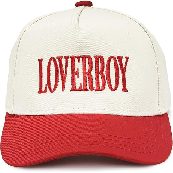 LOVERBOY Embroidered Baseball Cap, Adjustable Snapback Hat with Bold Statement Design, Fashionable Unisex Accessory for Streetwear, Parties, Vacations, Festivals, Everyday Casual Outfits