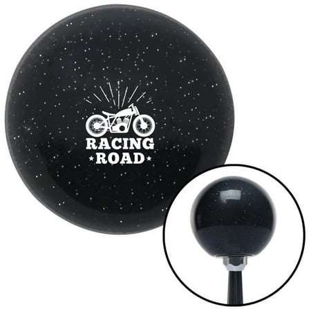 American Shifter White Racing Road Black Metal Flake Shift Knob with M16 x 1.5 Insert Shifter Auto Brody
