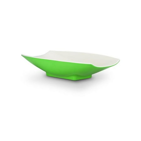 

16 x 9 x 3.5 in. Melamine Curves Bowl with Lime Outside & White Inside 64 oz - 2 quart