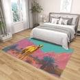 thumbnail image 4 of 3x5 Rug, Camel Door Mat Washable Non Slip Soft for Entryway, Tropical Desert Animal Rug, Pink and Yellow Carpet, Camel Home Decor & Gifts, 4 of 7