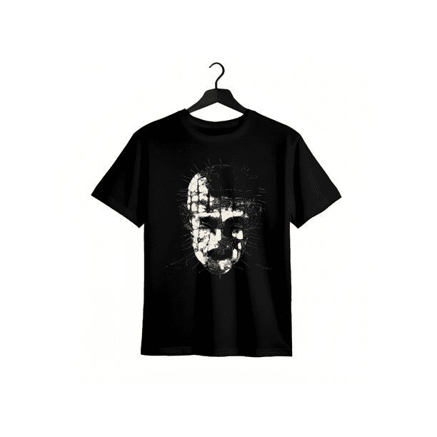 Camiseta de manga corta con cuello redondo y estampado de terror de Hellraiser Street Style, de algodón de alta calidad, estilo informal, con hombros caídos, ligera y cómoda para el verano.