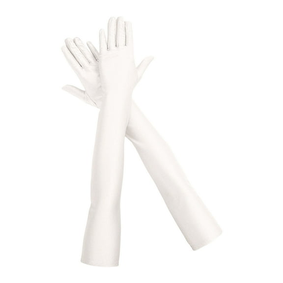 RUISINERY Elegant Long Sleeve Evening Gloves For Women Stretchy Elbow Length Vintage 1920s Costume Accessories Red