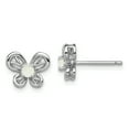 thumbnail image 1 of 925 Sterling Silver Created Opal Stud Earrings Birthstone October Arrow Bow, 1 of 6