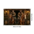 thumbnail image 3 of Eespoir Western Cowboy Retro Party Decor, Indoor Outdoor Atmosphere Photography Backdrops, Banners Hanging Cloth Garage Door Cover For Theme Event(C), 3 of 6