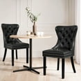 thumbnail image 5 of Subrtex Modern PU Leather Dining Chairs Set of 2, Wingback with Button Tufted Back & Nailhead Trim, Black, 5 of 6