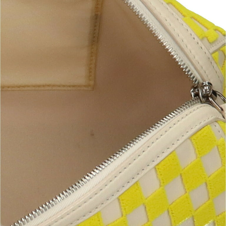 Authenticated used Louis Vuitton Louis Vuitton Speedy East West Damier Cubic Handbag Leather Yellow Ladies, Adult Unisex, Size: (HxWxD): 16cm x 32cm x