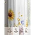thumbnail image 6 of Sunflower Sheer Curtains 84 Inch Length 2 Panels Set for Living Room/Bedroom, Watercolor Yellow Summer Botanical Semi Curtain Sheers Drapes Rod Pocket Curtains Window Treatment Set 52''x84''x2, 6 of 7