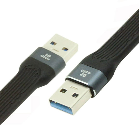JSER 10Gbps USB 3.1 Type A Male to USB3.0 Type A Male Extension Flat Slim FPC Data Cable 13cm for Laptop & Desktop