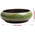 thumbnail image 2 of Ceramic Succulent Pots: 7.3 inch Large Shallow Planter, Bonsai Pots Succulent Planters with Drainage Hole, Round Glazed Garden Decorative Cactus Flower Plant Container Bowl (Green), 2 of 10