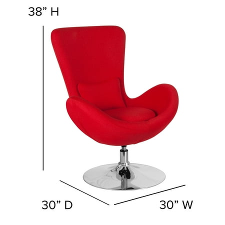 Flash Furniture - Egg Series Side Reception Chair with Bowed Seat - Red Fabric